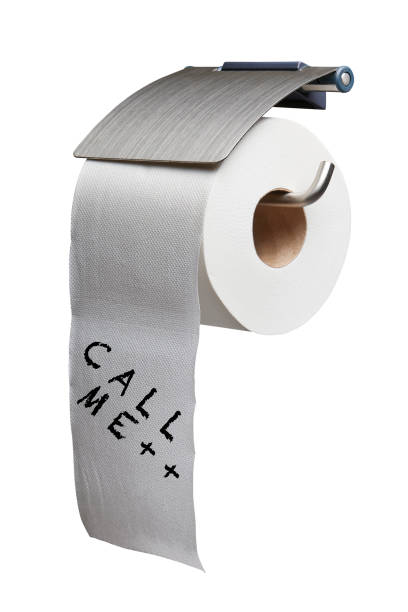 istock Message on White toilet roll paper isolated 886761786