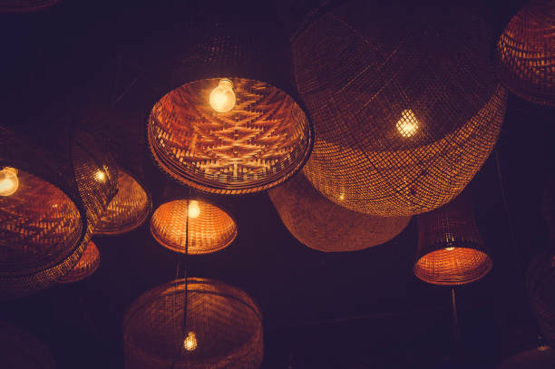 istock Wooden lamp Lighting and decorating. 886766028