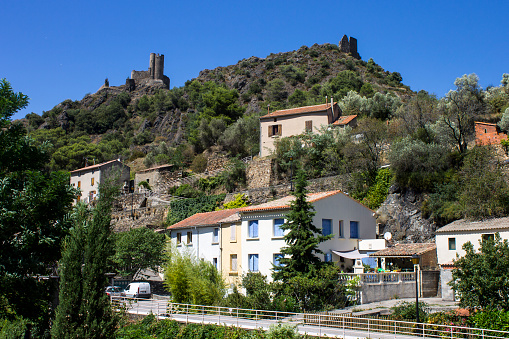 The Chateaux de Lastours (in Occitan Lastors), four so-called Cathar castles on a rocky spur above the French village of Lastours