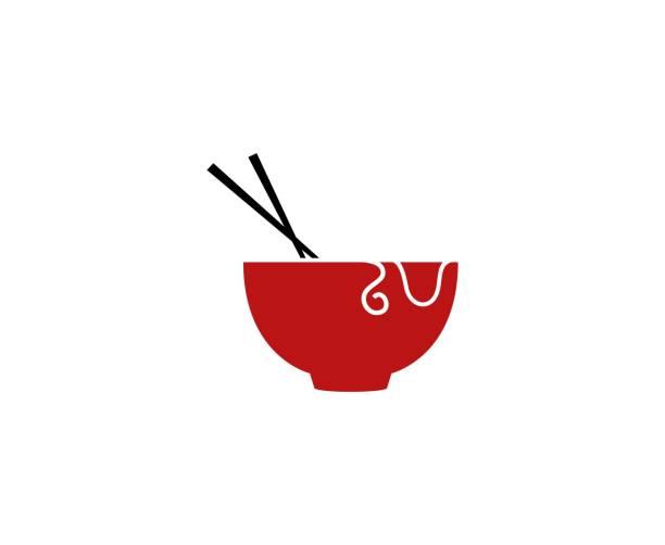 китайская икона еды - лапша stock illustrations