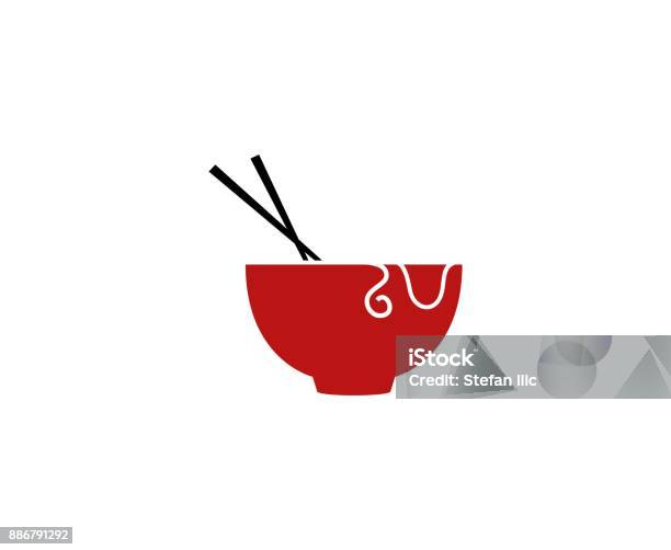 Chinese Food Icon Stock Illustration - Download Image Now - Bowl, Chinese Food, Chopsticks
