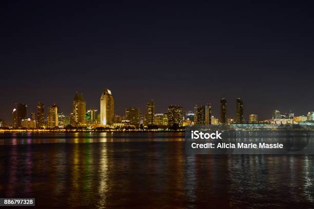 San Diego California Skyline Stock Photo - Download Image Now - Bay of Water, Beach, Blue