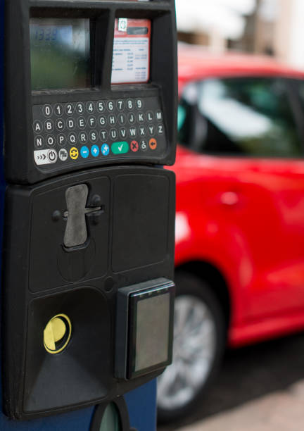 istock Self service car parking machine on the street. 886800418