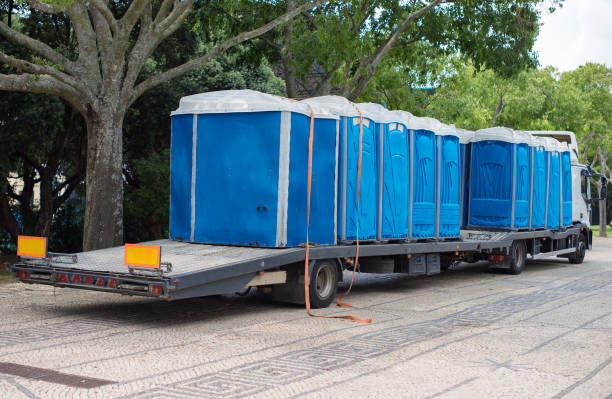 istock Portable bio-toilets on the truck. Preparing for the event. 886800580