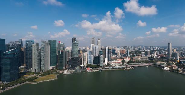 istock Elevated view of Singapore's panorama with business district. 886803816