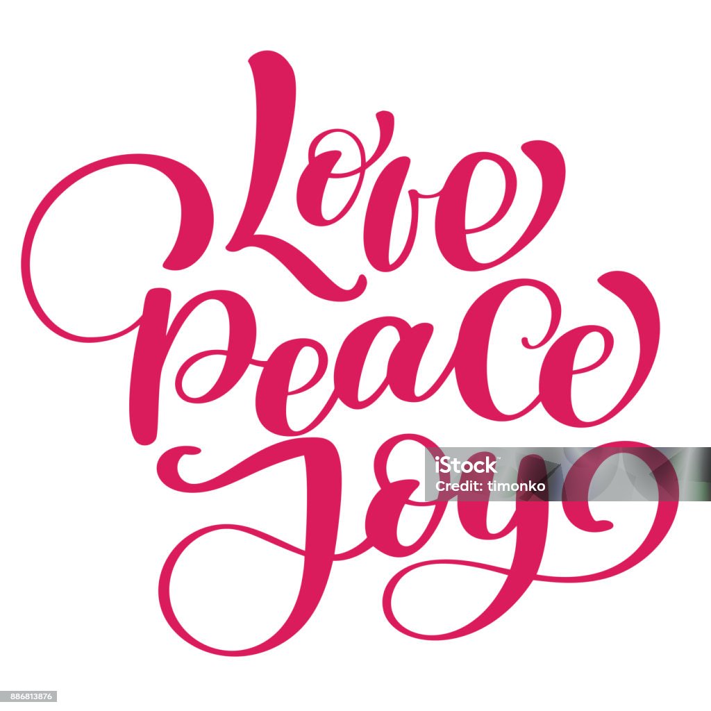 Love peace joy christmas quote. Ink hand lettering. Modern brush calligraphy. Handwritten phrase. Inspiration graphic design typography element. Cute simple vector sign Love peace joy christmas quote. Ink hand lettering. Modern brush calligraphy. Handwritten phrase. Inspiration graphic design typography element. Cute simple vector sign. Joy stock vector