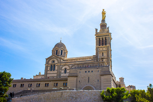 Notre-Dame de la Garde (Our Lady of the Guard), a Catholic basilica and pilgrimage site in Marseille, France,and the city's best-known symbol. Most-visited site in Marseille