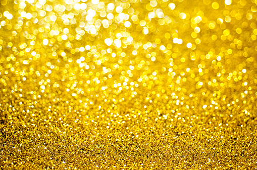 Yellow Glitter Stock Photo - Download Image Now - 2018, Abstract,  Anniversary - iStock