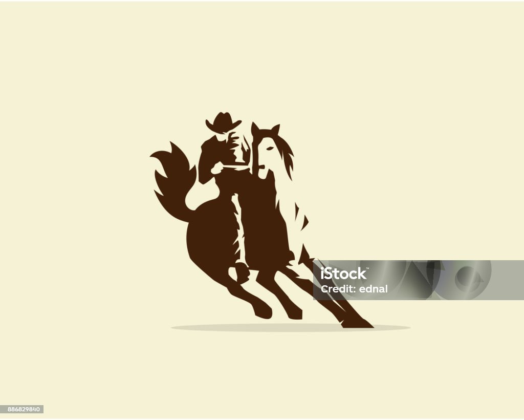 Vector of Cowboy riding wild horse Rodeo stock vector