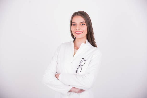 istock Woman scientist standing with crossed arms 886829856