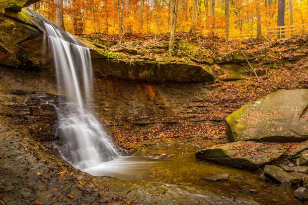 Blue Hen Falls in Cuyahoga Valley National Park stock photo