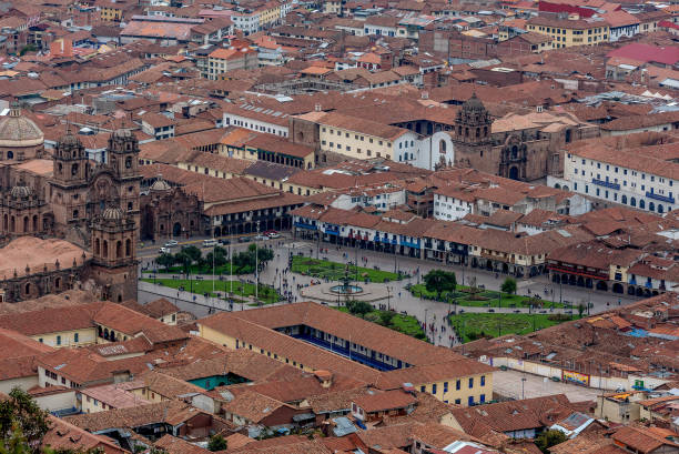 istock Panoranic view of Cusco Heritage site, Peru 886835100
