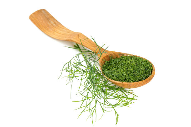 istock dried dill in a wooden spoon isolated 886837220