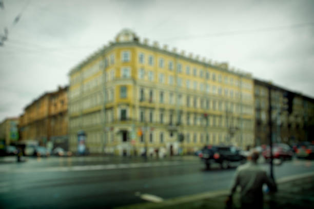 istock Blurred street and road 886838108