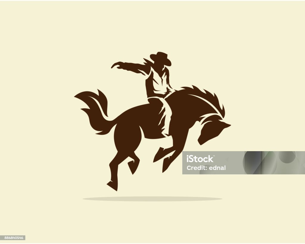 Vecteur de Cowboy sur cheval sauvage - clipart vectoriel de Cow-boy libre de droits Vecteur de Cowboy sur cheval sauvage - clipart vectoriel de Cow-boy libre de droits