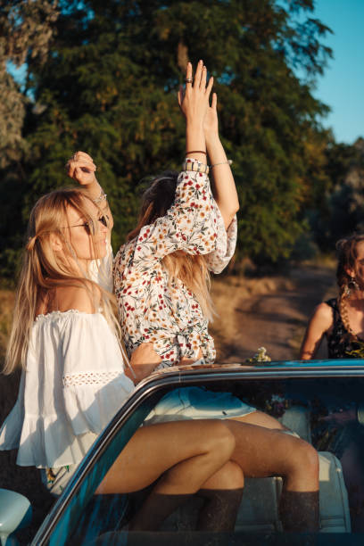 istock Two girls have fun in the countryside 886841708