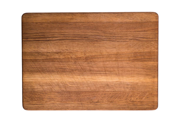 istock old wooden kitchen cutting board isolated on white background 886851350