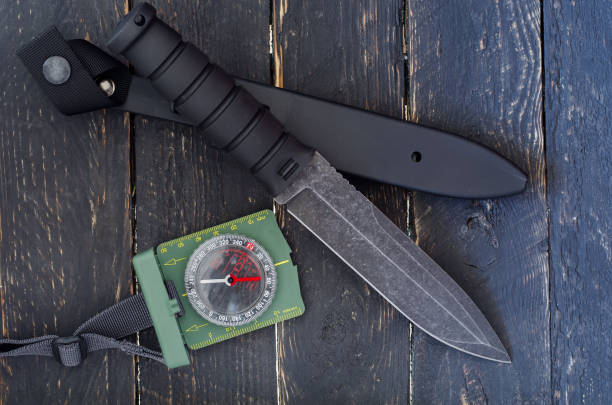 istock A large knife with a fixed blade. Military bayonet-knife. 886865668