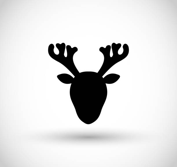 вектор значка оленей - moose animal head hunting humor stock illustrations