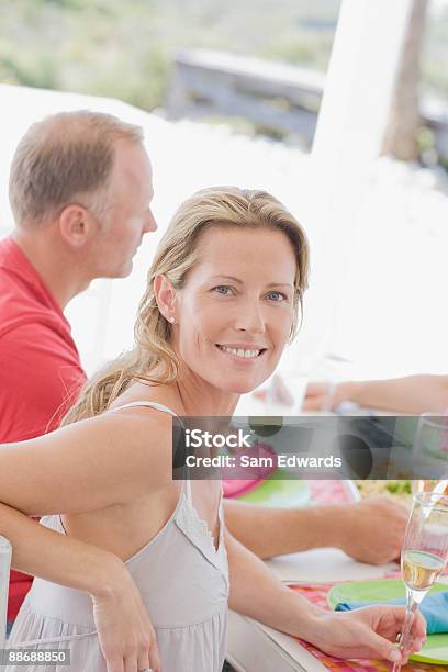 Friends Eating Breakfast Together Stock Photo - Download Image Now - Breakfast, Champagne, 30-34 Years