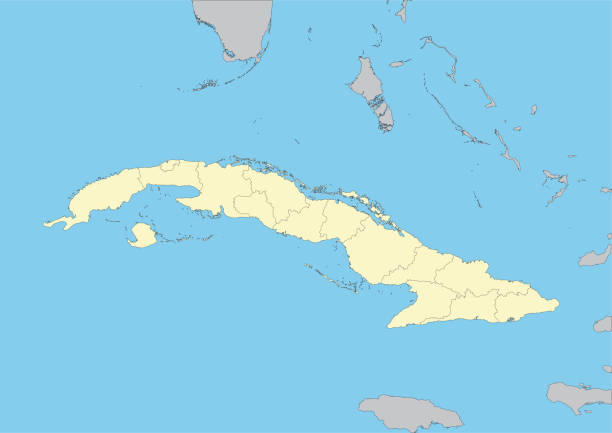 Vector map of Cuba High detailed vector map of Cuba with provinces. File easy to edit and apply. Elements of this image furnished by NASA avila stock illustrations