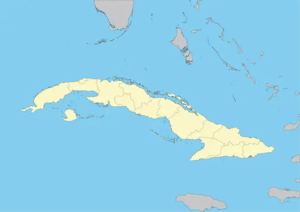 Vector illustration of Vector map of Cuba