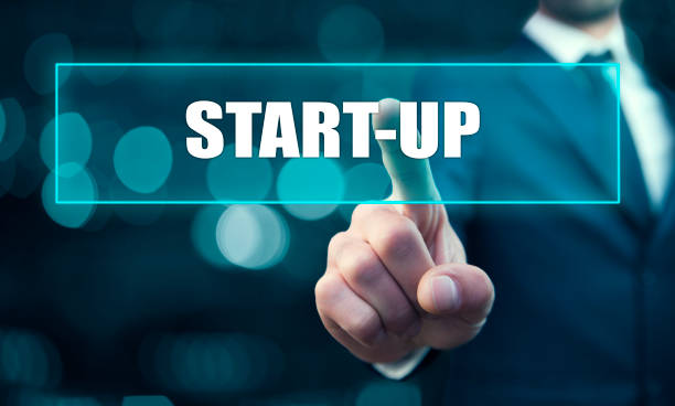 istock business man hand start-up text in screen 886891968