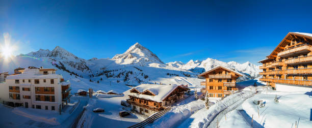 istock Winter ski resort landscape 886900562