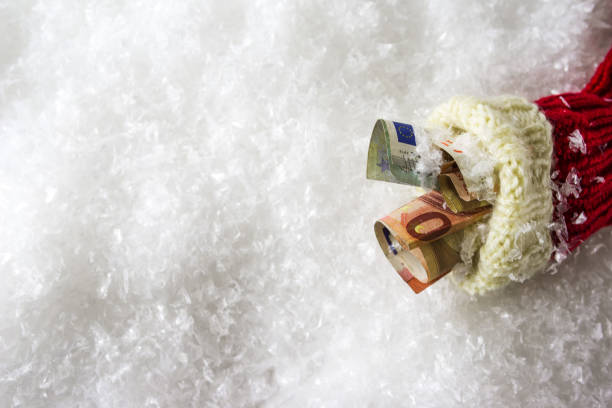istock Euro Money in snow. 886905104