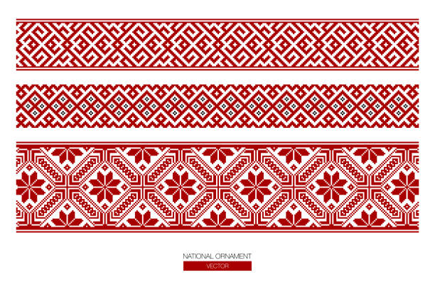 ilustrații de stoc cu fundal ornament național - europa de est