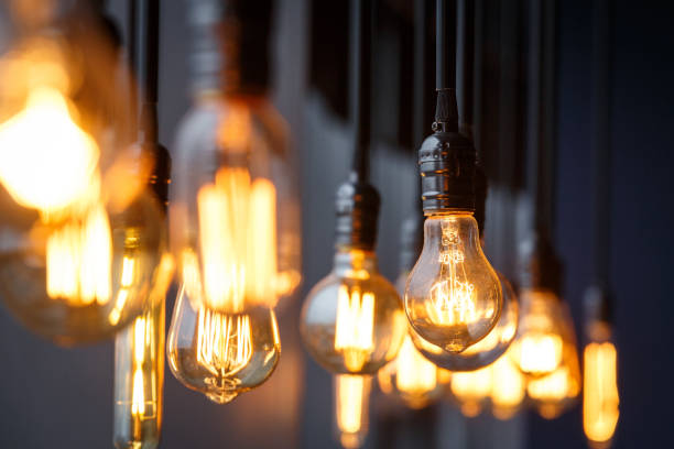 istock Vintage tungsten filament multiple lamps 886907868
