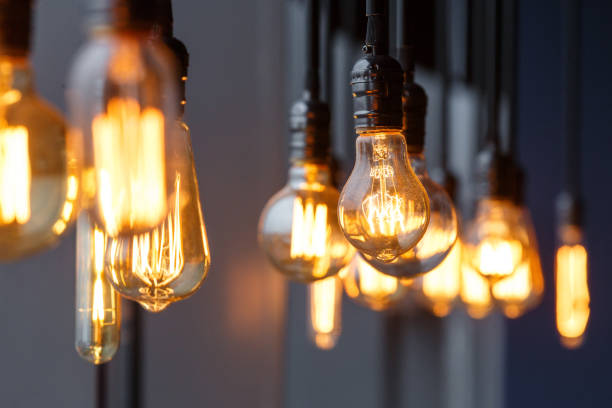 istock Vintage tungsten filament multiple lamps 886907902