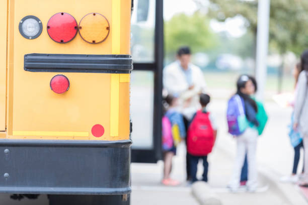 istock Rear view of school bus 886933816