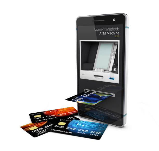 istock Mobile online banking and payment concept. Smart phone as ATM isolated on white background. 3d illustration 886940894
