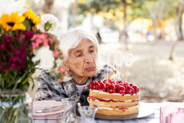 istock Ederly woman birthday 886944002