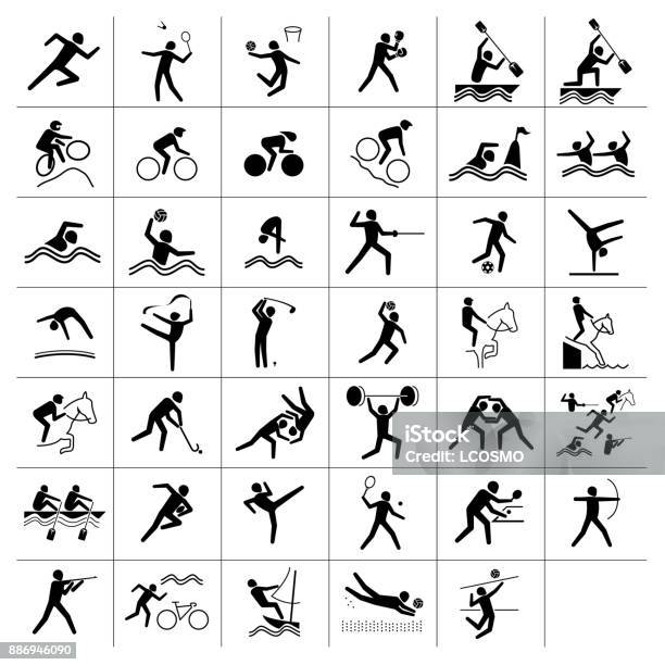 Illustration Represents Pictogram Of Varied Sports Several Games Ideal For Sports And Institutional Materials Stock Illustration - Download Image Now