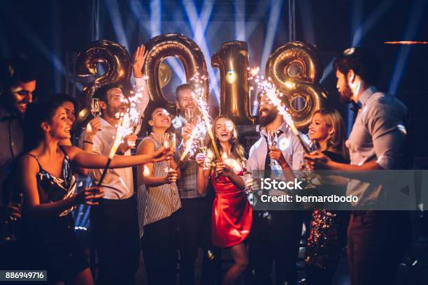 For A Sparkling New Year Stock Photo - Download Image Now - Celebratory Toast, New Year, 2018