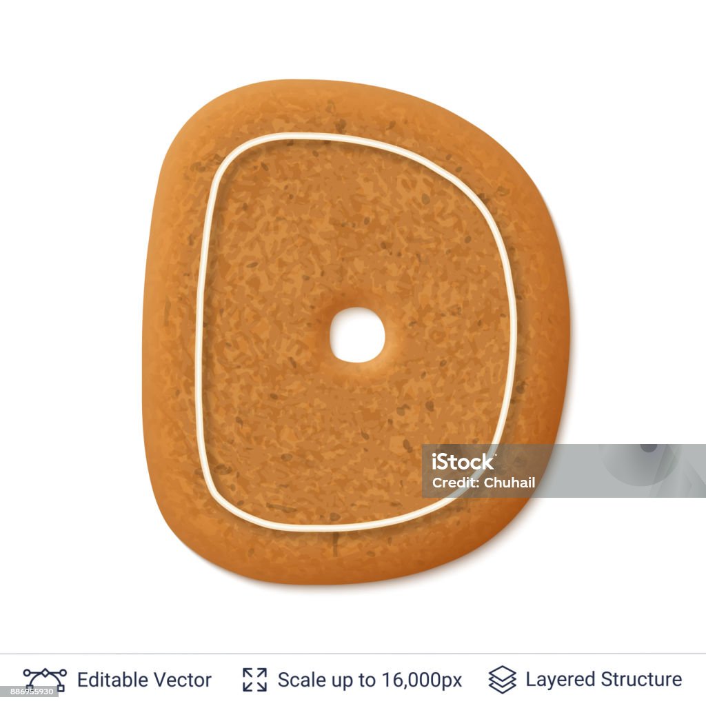 Gingerbread D Gingerbread Letter D Isolated On White Stock Illustration - Download ...