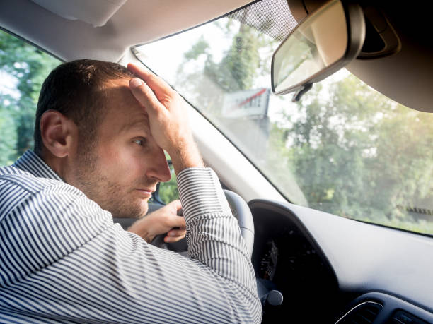istock Nervous and tired driver, transportation and lifestyle concepts 886978286