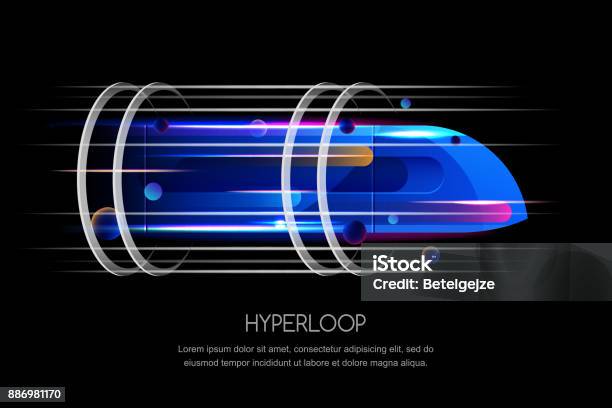 Train À Grande Vitesse Futuriste Hyperloop Vector Illustration Dynamique Concept De Design Tendance Future Transport Express Vecteurs libres de droits et plus d'images vectorielles de Train