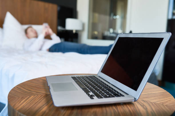istock Laptop as work tool on business trip 886984106