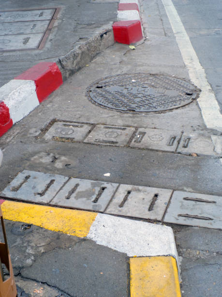 istock Sewer manhole on the urban asphalt road 887034506
