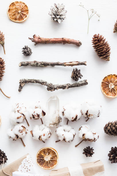 Cozy vintage toned winter holidays Christmas Composition.
