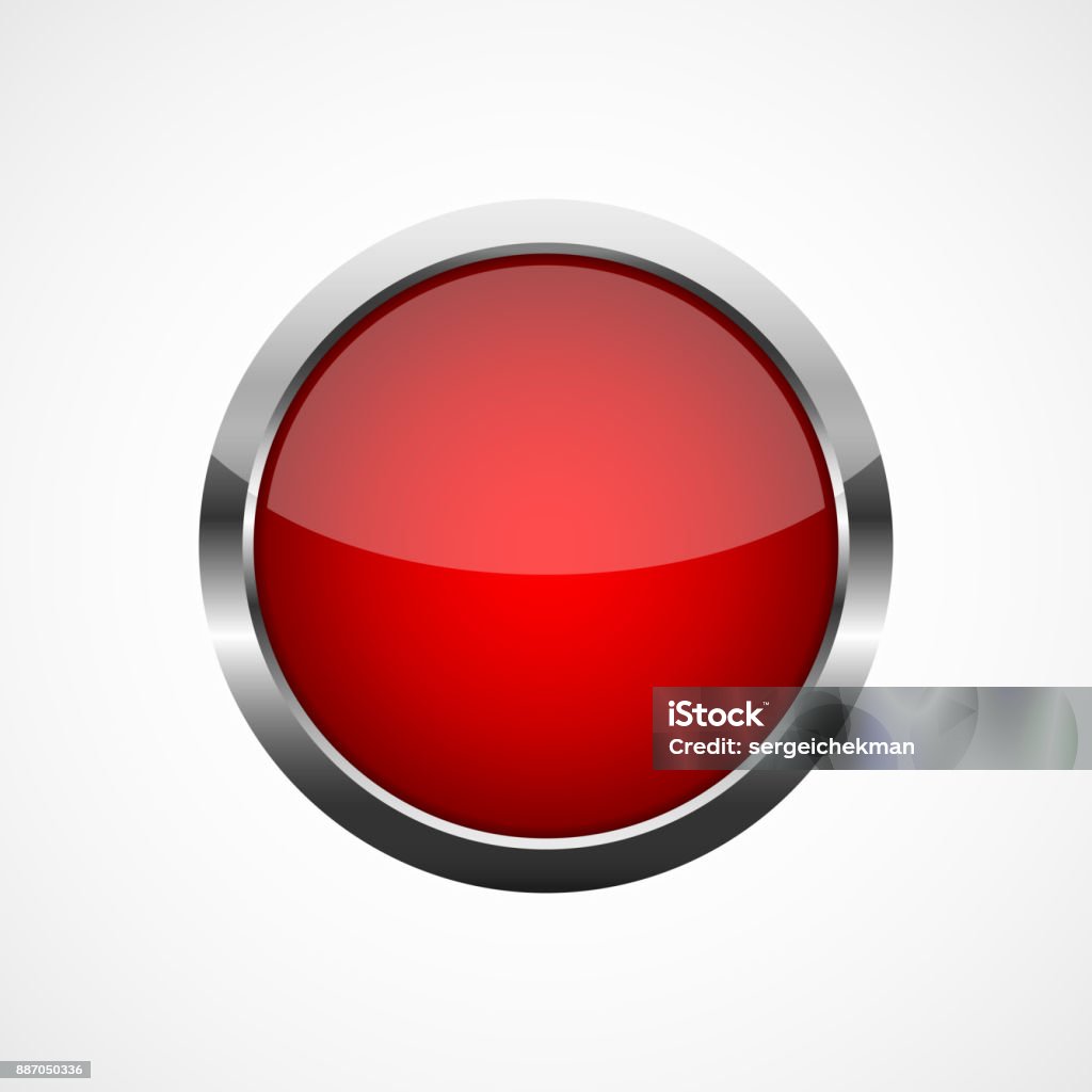 Red Button Rounded Corners Red Round Button Vector Illustration Stock Illustration - Download ...
