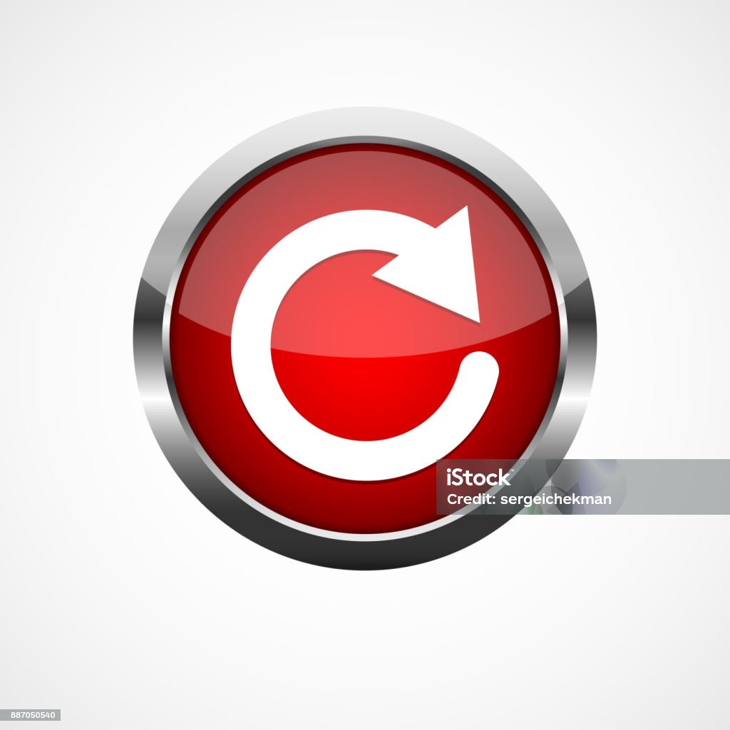 Red Refresh Button Redn Refresh Button Vector Illustration Stock Illustration - Download ...