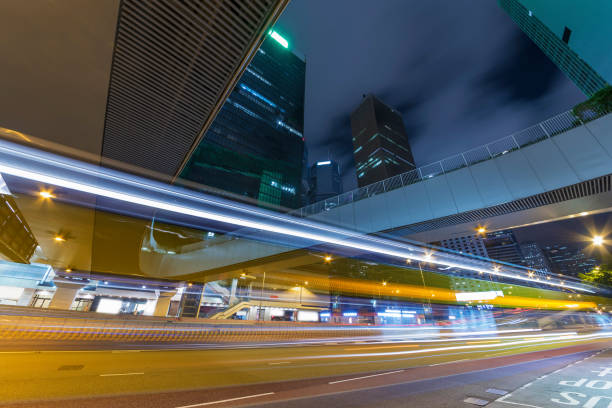 istock Night traffic in urban city 887064148
