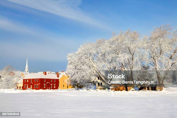 Winter In Portsmouth New Hampshire Stock Photo - Download Image Now - Winter, New England - USA, Small Town America