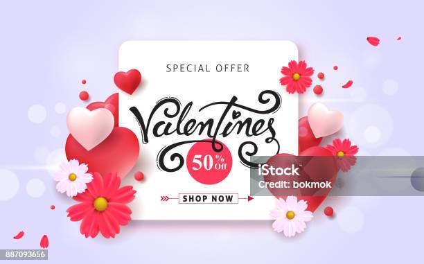 Valentinstag 01 Stock Vektor Art und mehr Bilder von Ausverkauf - Ausverkauf, Banneranzeige, Bildhintergrund