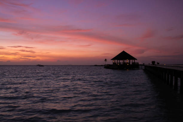 istock Maldives Island Resort Sunset 887109548