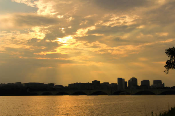Sun set on the water in D.C.